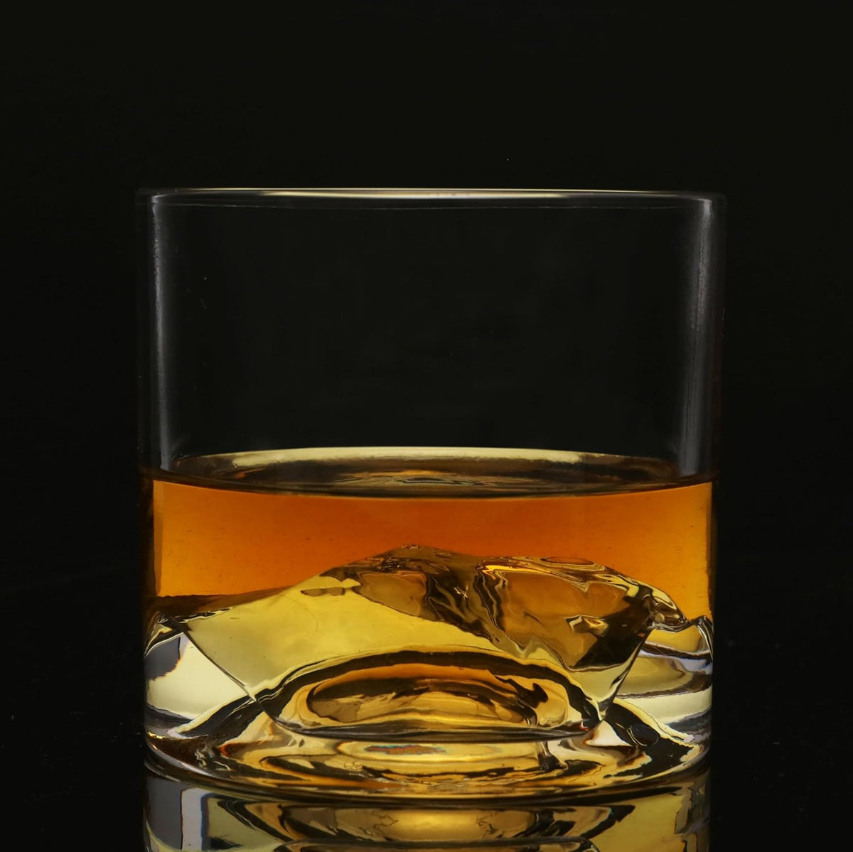 Mont Blanc Heavy Crystal Whiskey Glasses Gift Set of 2, Thick Freezable Bourbon Glass 1lb Each