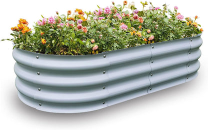Gardmax Galvanized Raised Garden Bed, Lightweight Planter Boxes Outdoor with Easy Assembly, Large