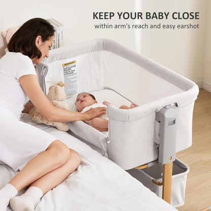 3 in 1 Baby Bassinet, Rocking Bassinet, Bedside Bassinet, 6-Height Adjustable, Bassinet Bedside