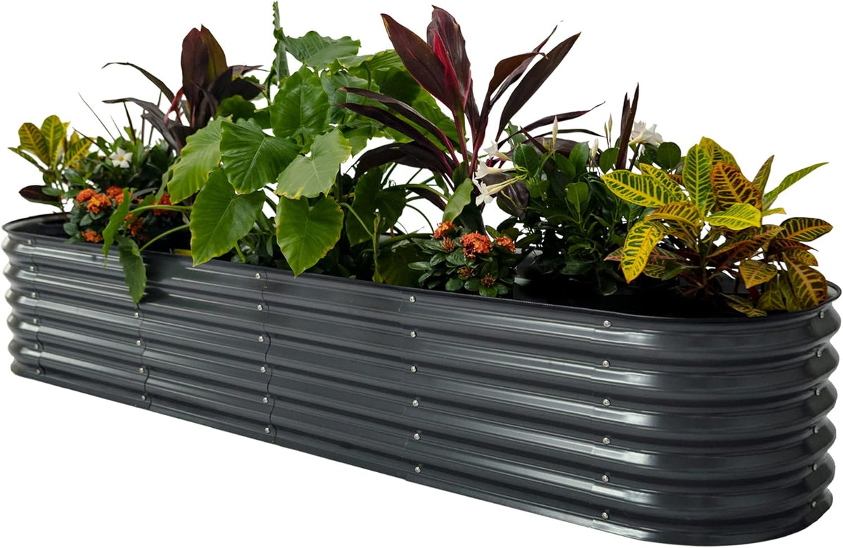 Vego garden Raised Garden Bed Kits, 17" Tall 9 in 1 8ft X 2ft Metal Raised Planter Bed for