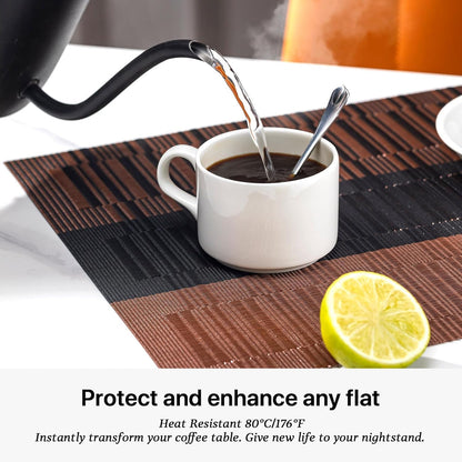 LEXMORE PlaceMats Set of 12 Vinyl/Plastic Woven Place Mats for Kitchen Table Indoor/Outdoor