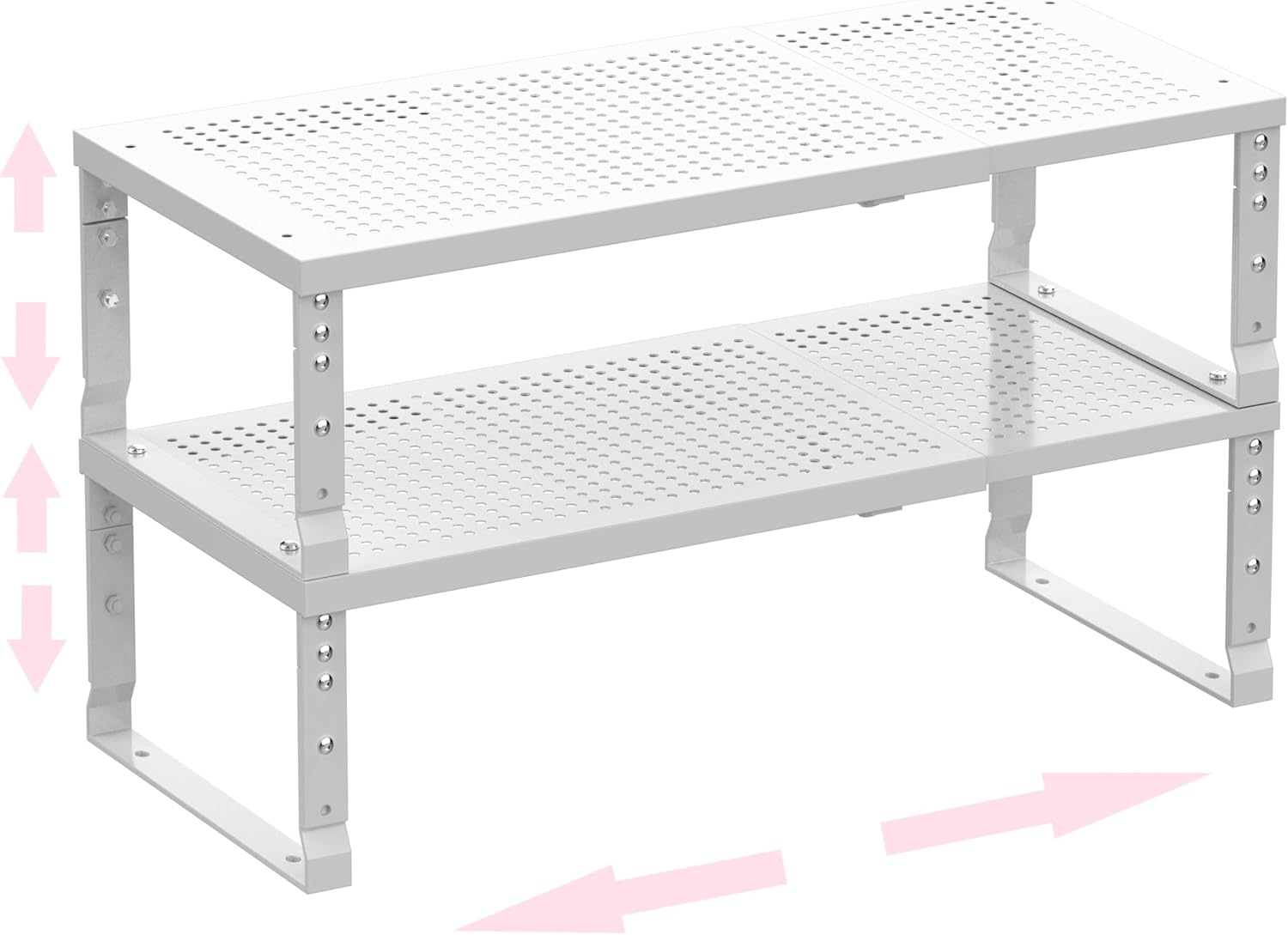 Metal Stackable Expandable Storage Shelf - Multi-Functional Home Storage Shelf, Suitable for