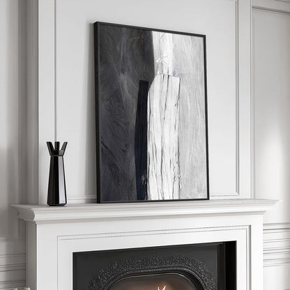 Framed Black and White Abstract Canvas Wall Art, Modern Art Prints Paintings Artwork for Walls