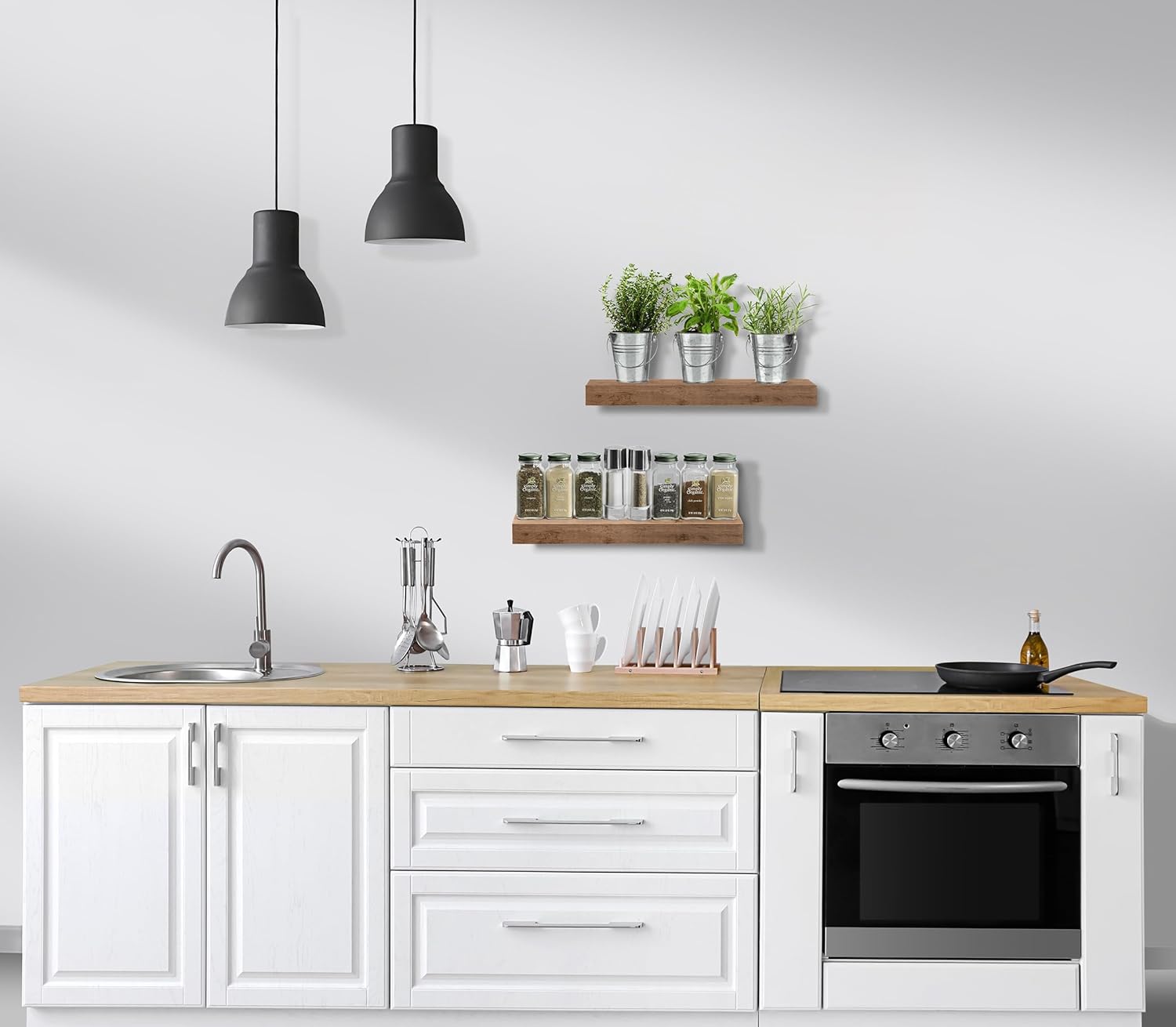 Sorbus Floating Shelves for Wall, Bathroom Shelves Wall Mounted for Kitchen, Bedroom, Bathroom