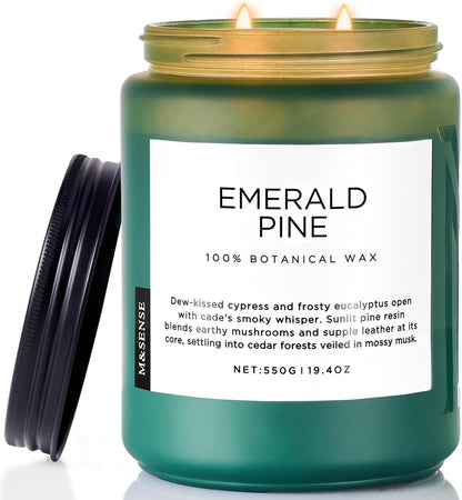 M&SENSE Pine Scented Candles Natural Soy Wax Clean Non Toxic 19.4oz 110 Hours Large Long Lasting