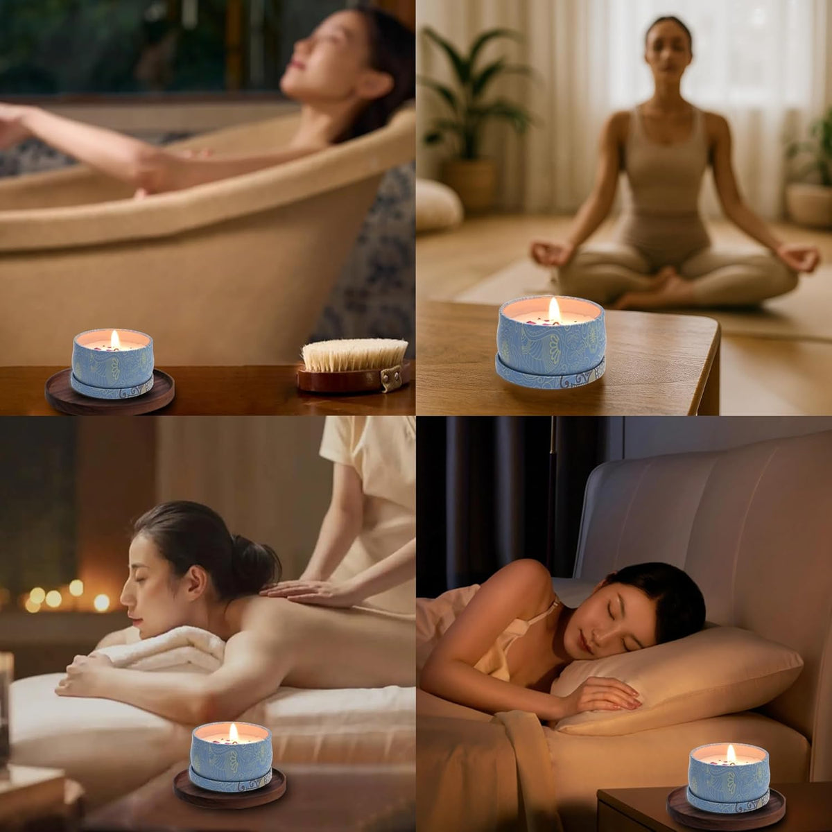 Aromatherapy Soy Candles Gift Set for Women ??4 Pack Scented Candle Set with Lavender, Rose