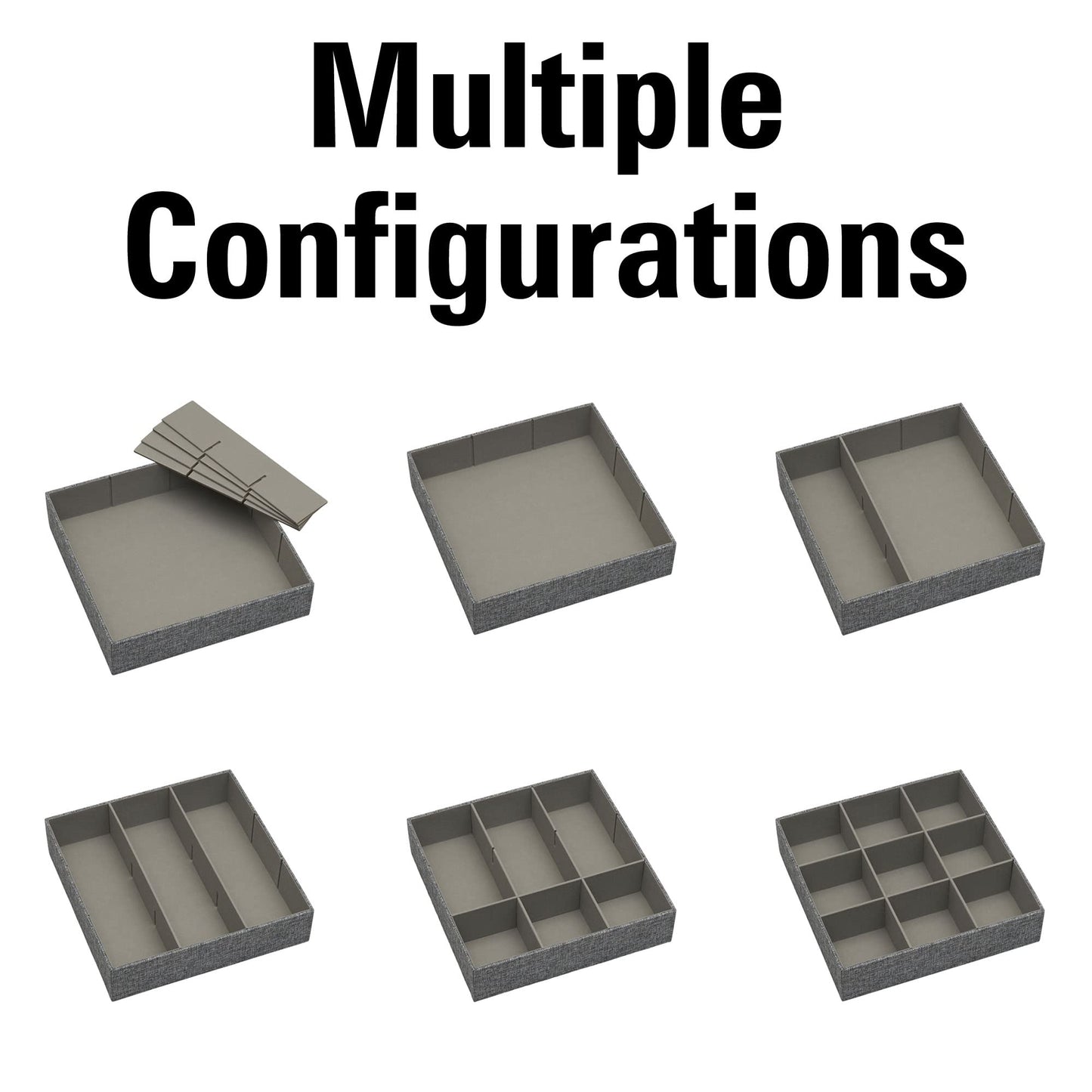 Household Essentials 3‑Piece Drawer Organizer Starter Set in Customizable Inserts of Large and