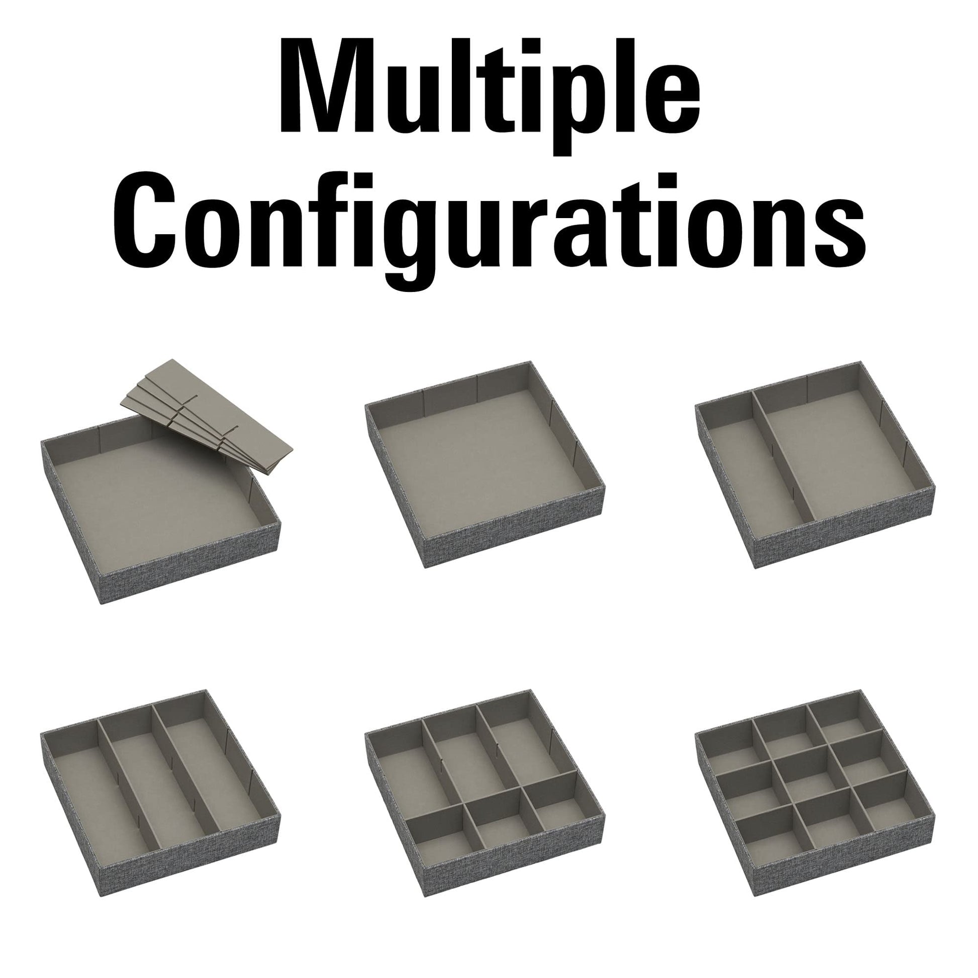 Household Essentials 3‑Piece Drawer Organizer Starter Set in Customizable Inserts of Large and