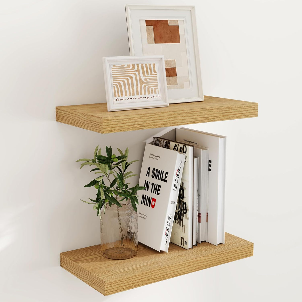 Fun Memories 16 Floating Shelves for Wall, 9 Inch Deep Floating Shelf for Bathroom, Rustic 16 x 9