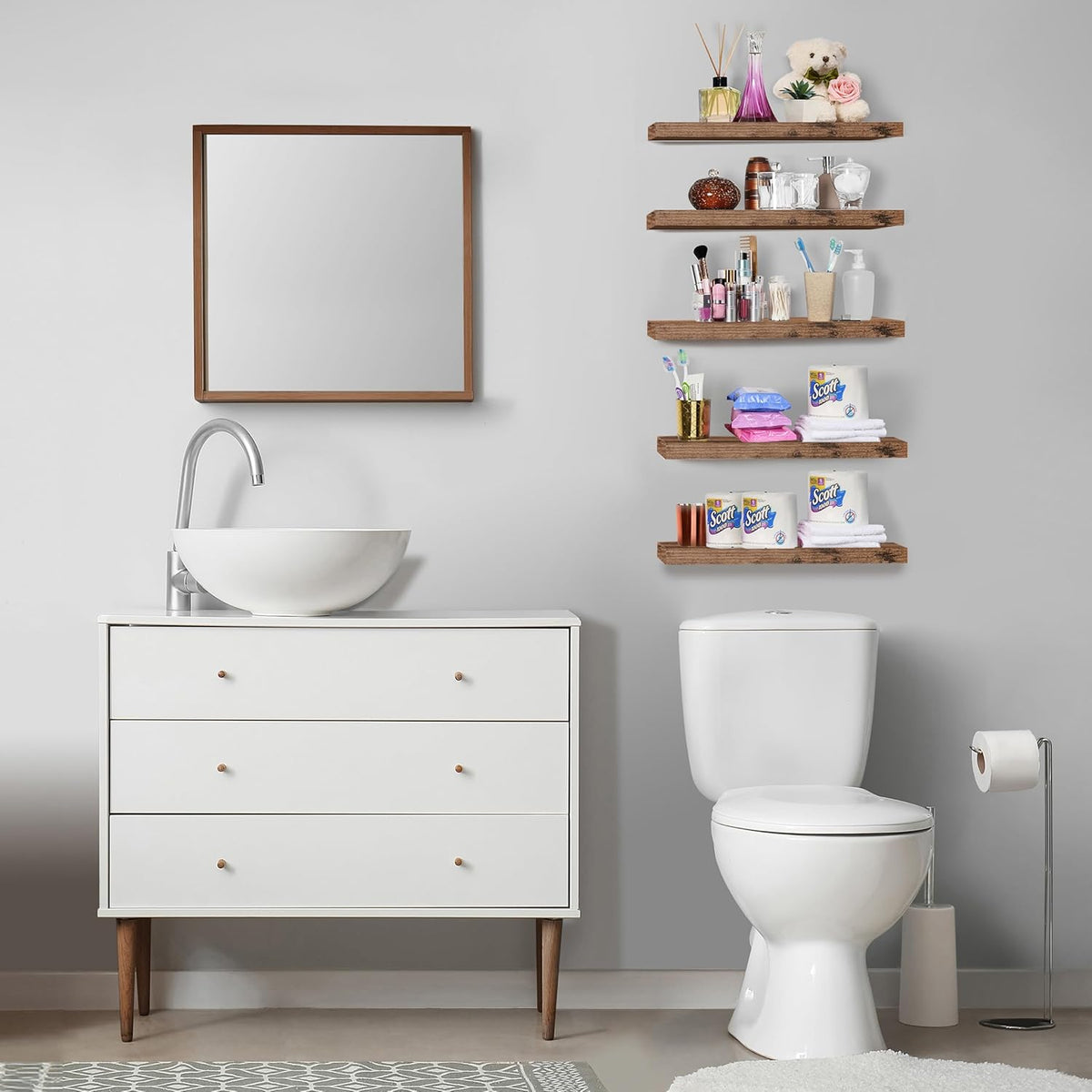 Sorbus Floating Shelves for Wall, Bathroom Shelves Wall Mounted for Kitchen, Bedroom, Living Room