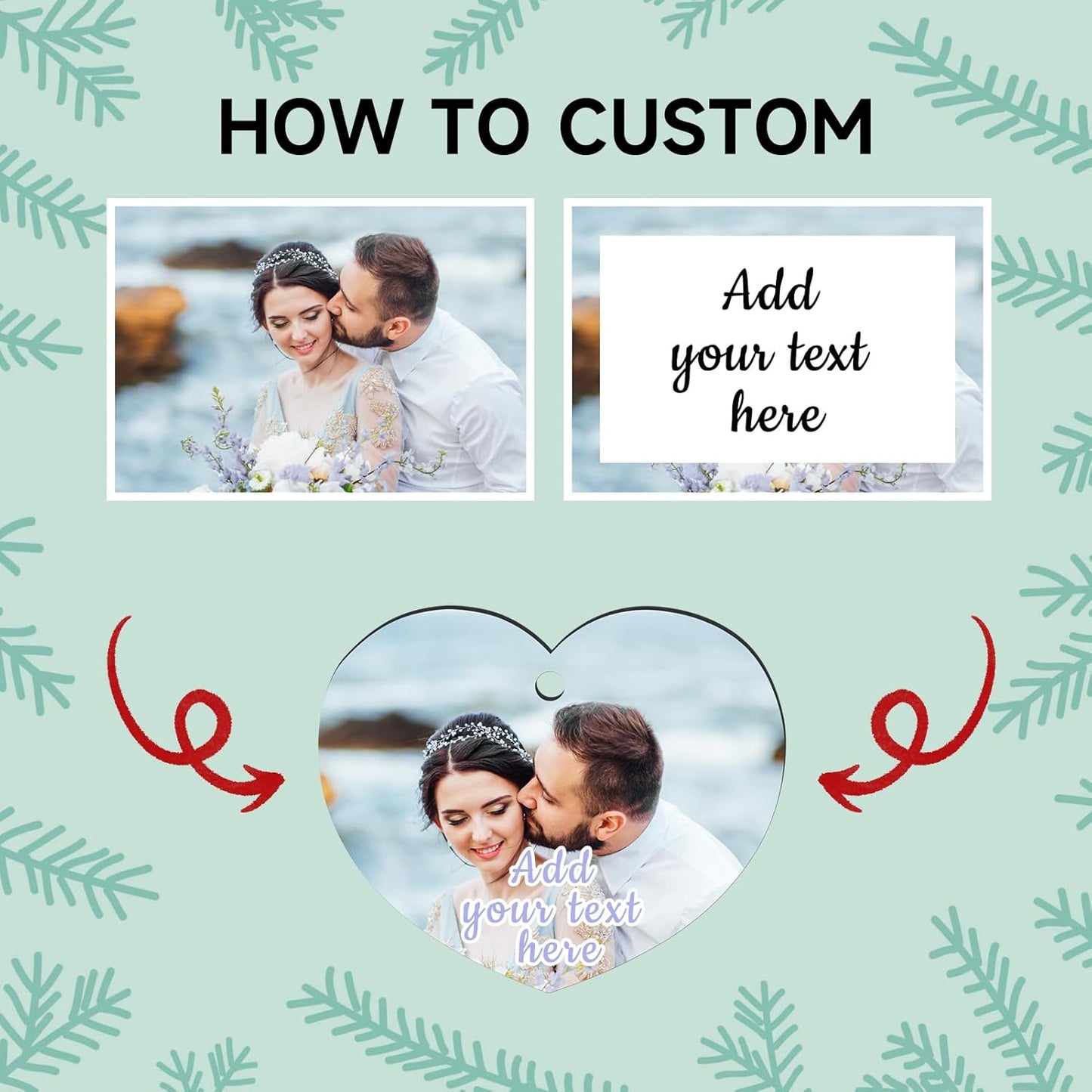 Personalized Christmas Ornaments 2025 Wood Custom Picture Text Hanging Ornament Customized