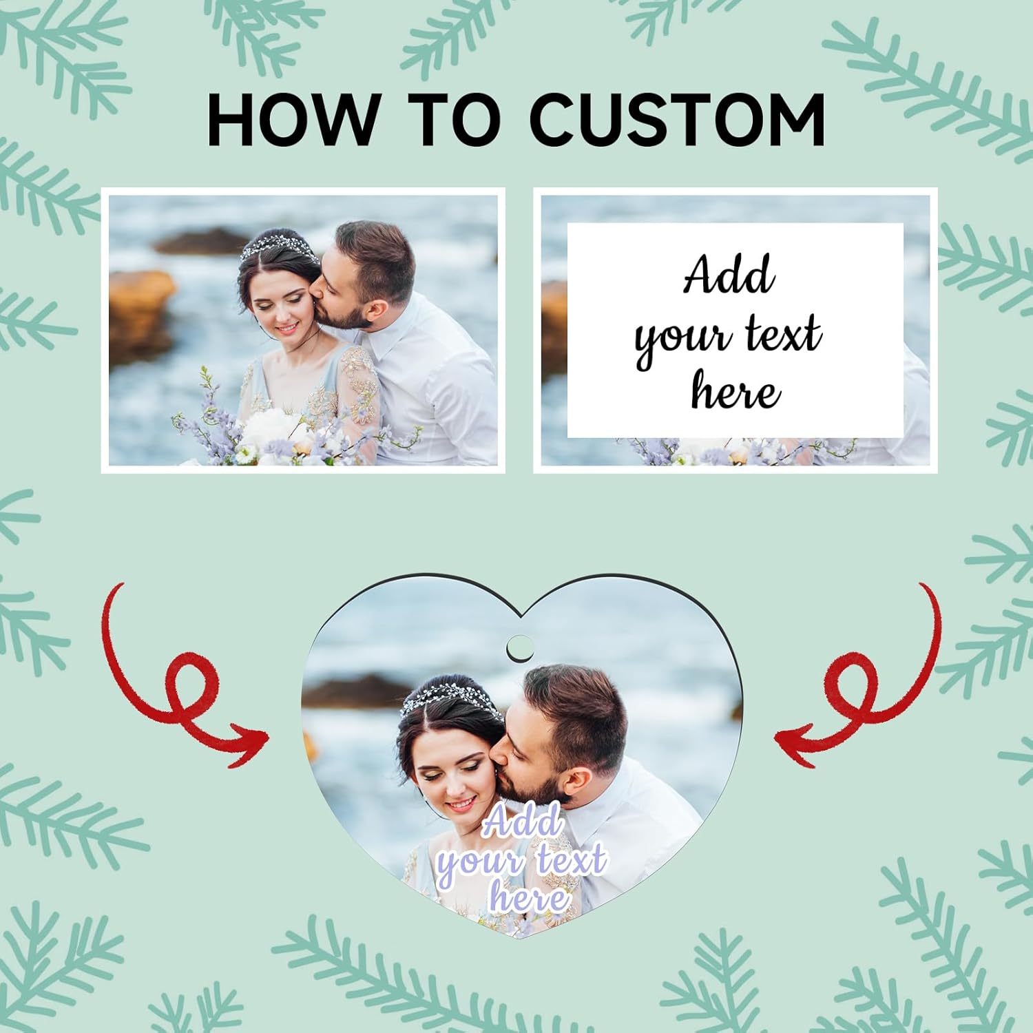 Personalized Christmas Ornaments 2025 Wood Custom Picture Text Hanging Ornament Customized