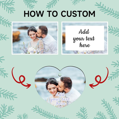 Personalized Christmas Ornaments 2025 Wood Custom Picture Text Hanging Ornament Customized