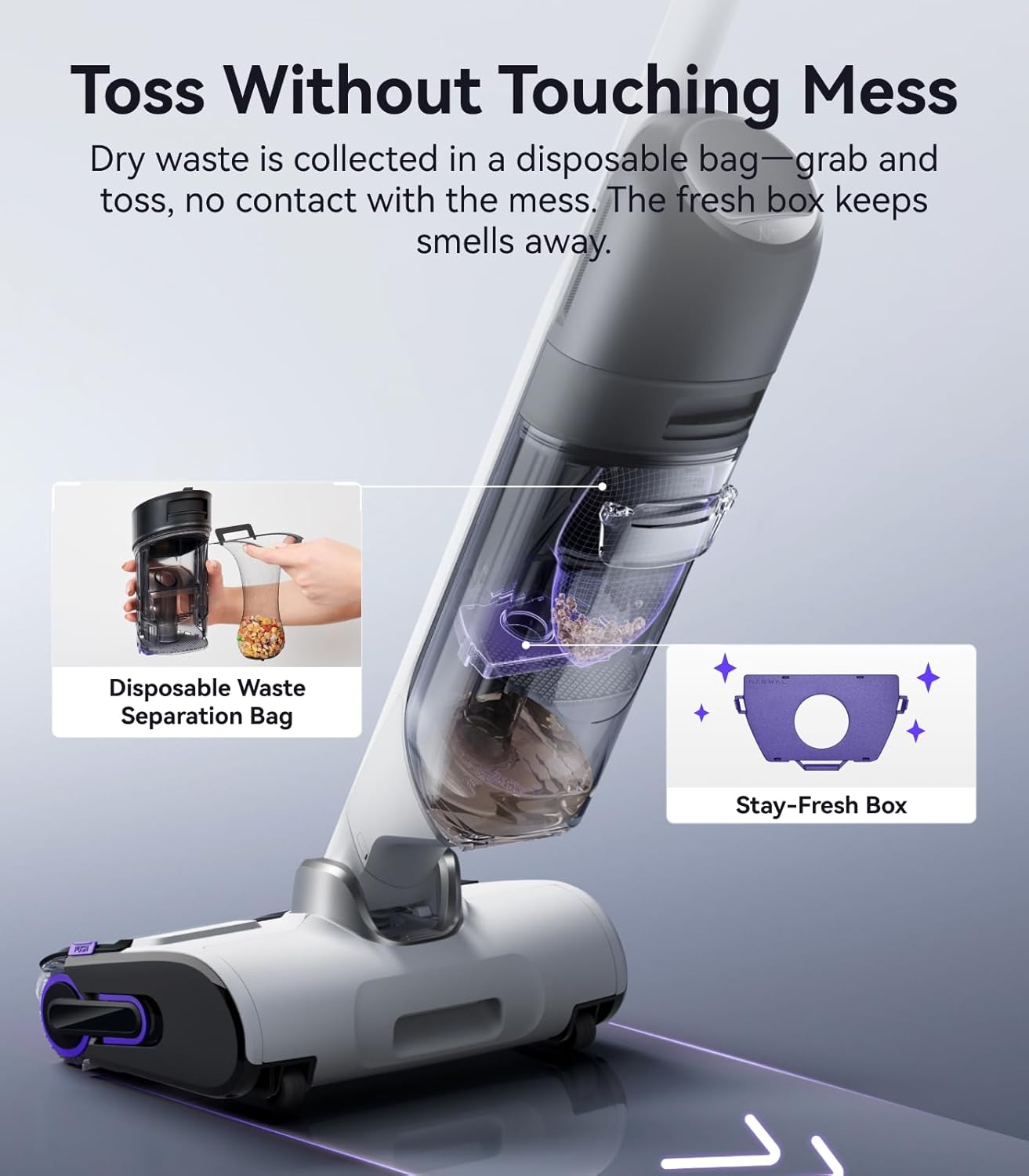 NARWAL S30 Wet Dry Vacuum Cleaner with 20000Pa Suction, 176°F Self-Cleaning, Heated Drying