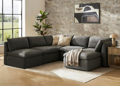 mopio Oversized Modular Sectional Sofa with Fully Removable Covers and Storage, Convertible U