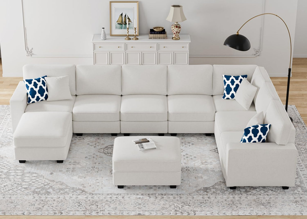 L Lengend Vansen Modular Sectional Sofa U Shaped Couch with Ottoman Modern Reversible Corner