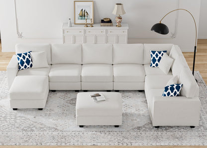 L Lengend Vansen Modular Sectional Sofa U Shaped Couch with Ottoman Modern Reversible Corner