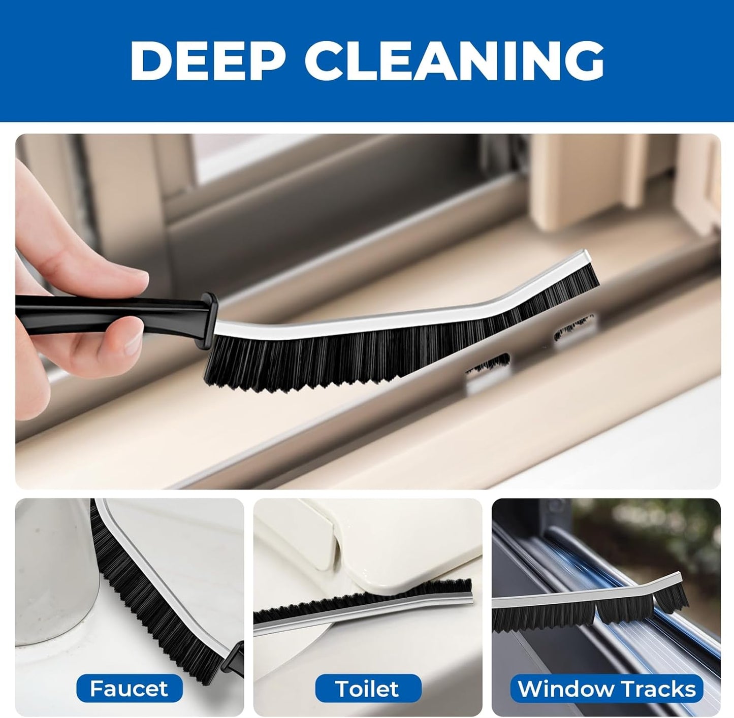 Crevice Cleaning Brushes, Serrated Cleaner Scrub Brush Tool for Hard to Reach Tight Space, Home