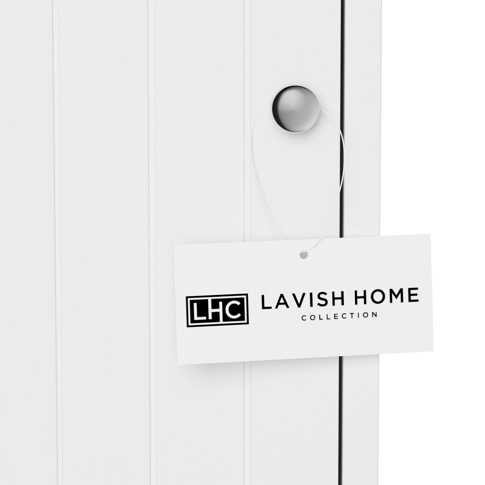 Lavish Home 2-Tier Bathroom Floor Storage Cabinet – 29” Tall Free Standing White Cupboard with