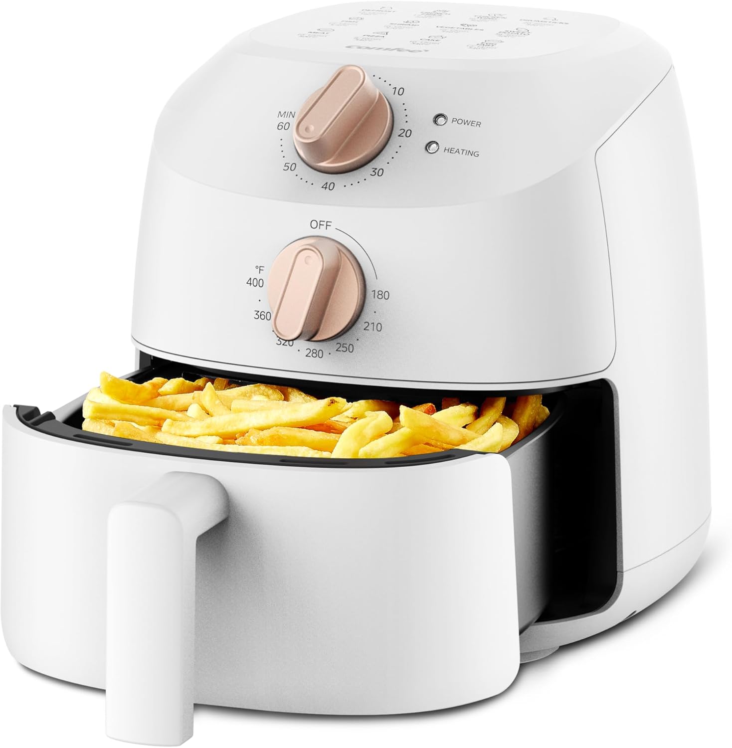 COMFEE' Compact 2.1 Quart Air Fryer with 12 Menu Options, Adjustable Timer & Temperature Control