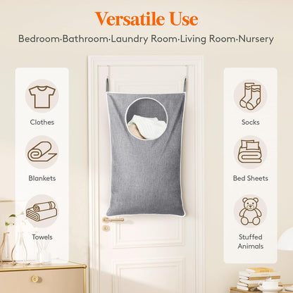Lifewit 2 Pack Over Door Laundry Hamper, Large Collapsible Hanging Laundry Hamper, Hanging Laundry