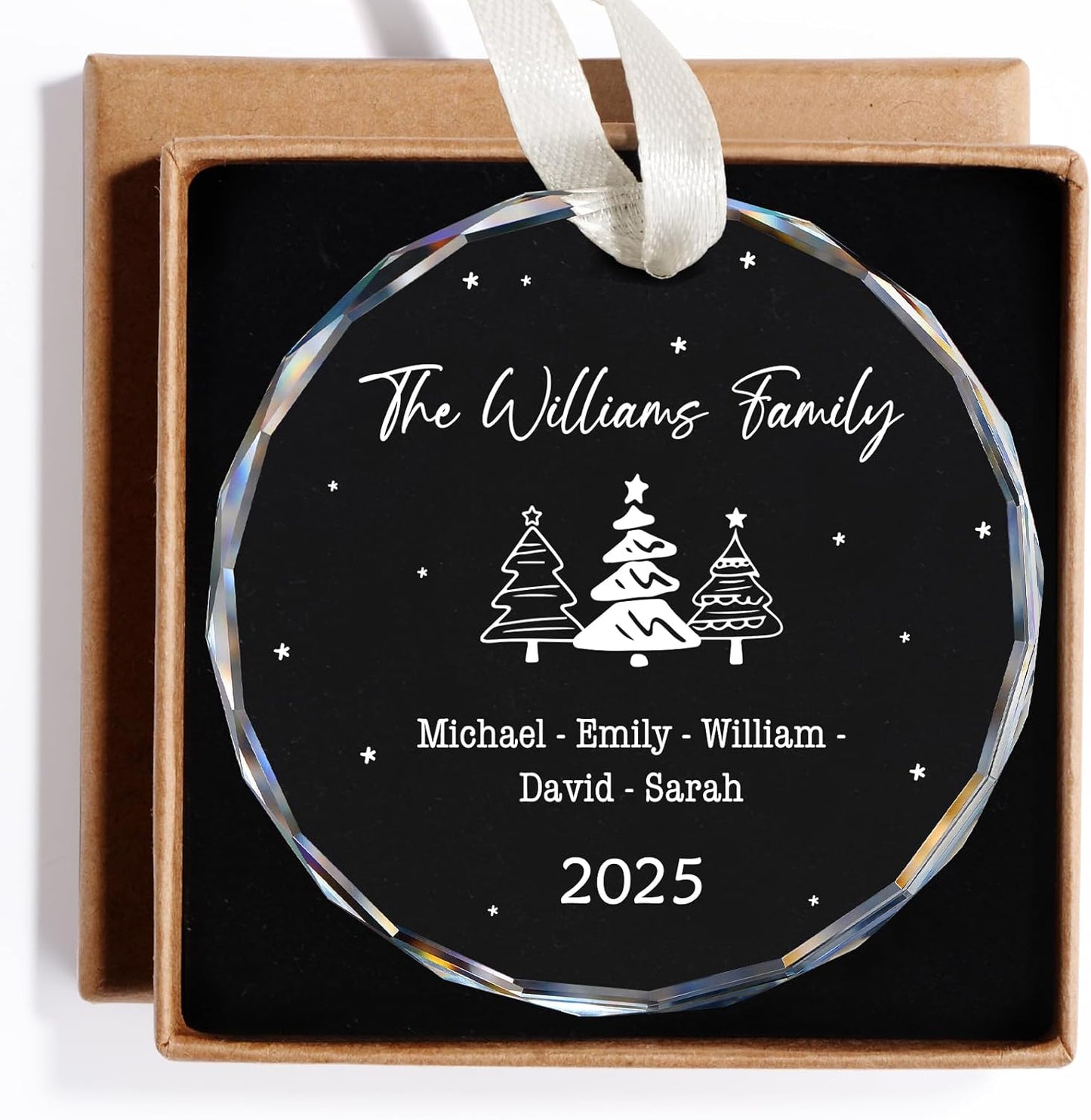 Family Christmas Ornaments 2025 Personalized, Family Ornaments with Custom Name, Tree Decorations