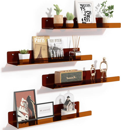 upsimples Acrylic Shelves for Wall Decor, 15" Display Shelf Perfume Organizer for Bathroom