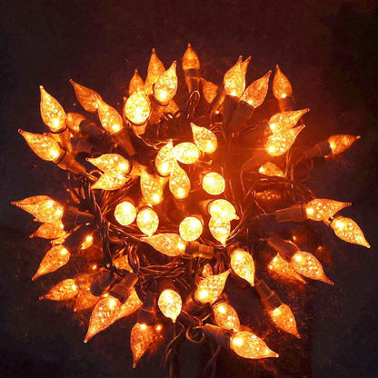 Orange Halloween Lights 70 LED C5 Christmas Lights for Indoor and Outdoor use, Plug -in String