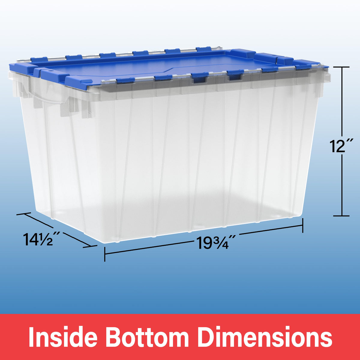 Akro-Mils KeepBox 12 Gallon Storage Container, Nesting and Stackable Plastic Storage Box with Lid