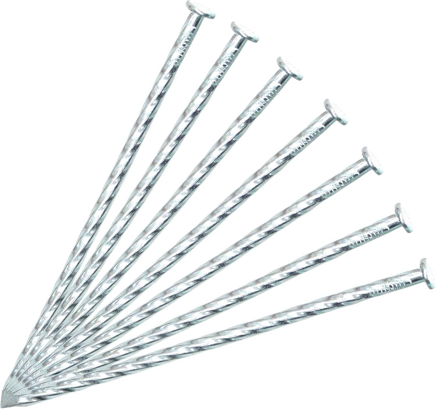 50/100/150 Pack 6" Solid Galvanized Non-Rust Metal Garden Stakes Spiral Landscape Edging Anchors