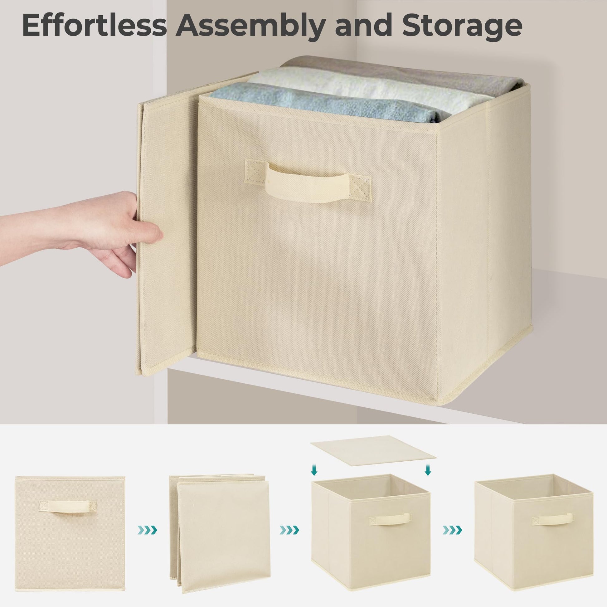 STORAGEIDEAS 11x11 Inch Storage Bins Cubes, Fabric Foldable Storage Box, Collapsible Closet