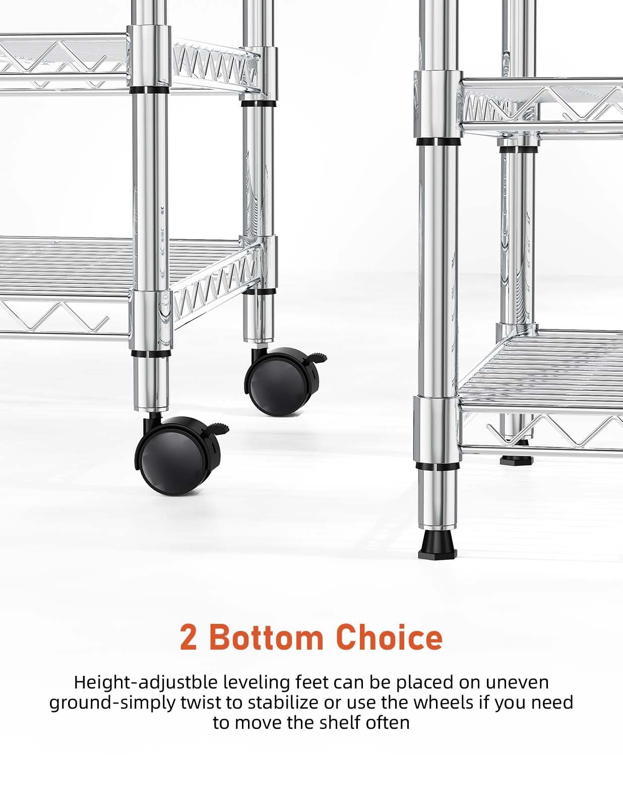 Simple Deluxe 3-Tier Heavy Duty Storage Shelves 750Lb Capacity, 24.02" D x 13.78" W x 21.97" H