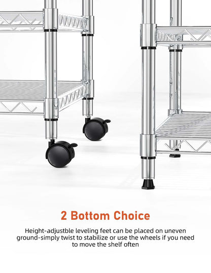 Simple Deluxe 3-Tier Heavy Duty Storage Shelves 750Lb Capacity, 24.02" D x 13.78" W x 21.97" H