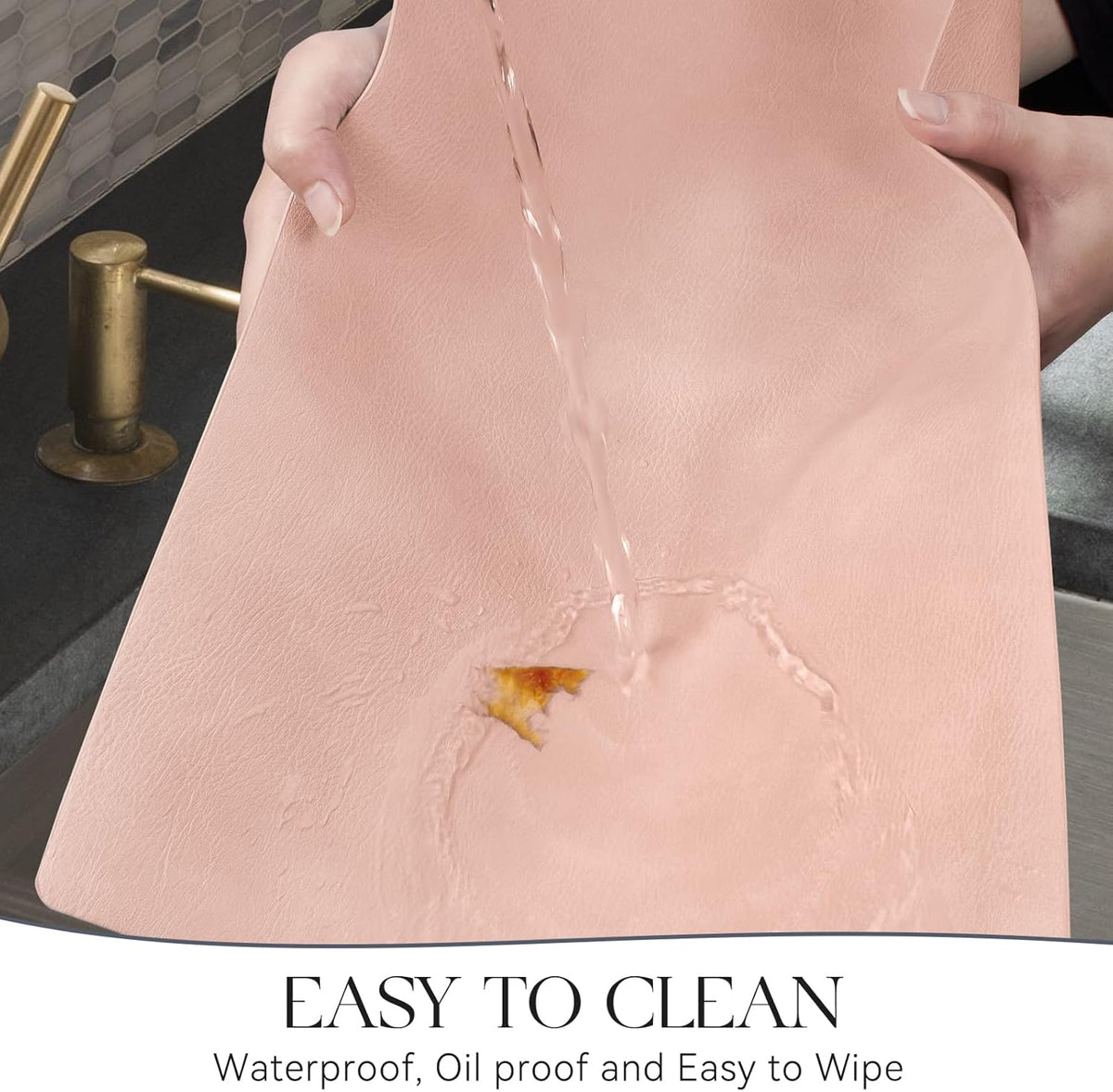 MOSAYT Vinyl Placemats Set of 4-12 X 17 Inch - Faux Leather 100% Waterproof Oil-Proof Wipeable PU