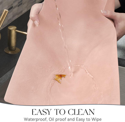 MOSAYT Vinyl Placemats Set of 8-12 X 17 Inch - Faux Leather 100% Waterproof Oil-Proof Wipeable PU