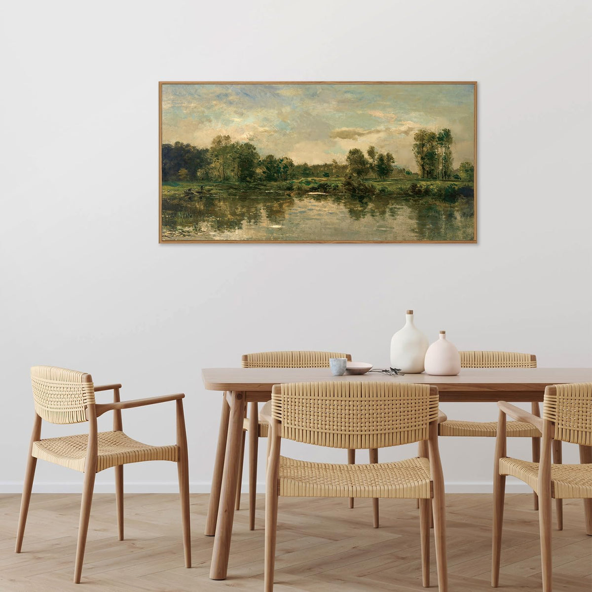 Tinonedraw Vintage Nature Framed Canvas Wall Art Set of 3, French Country Wall Decor, Rustic