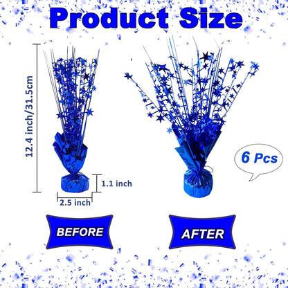6 Pack Metallic Foil Spray Centerpiece Star Table Decoration Burst Table Centerpieces for Birthday