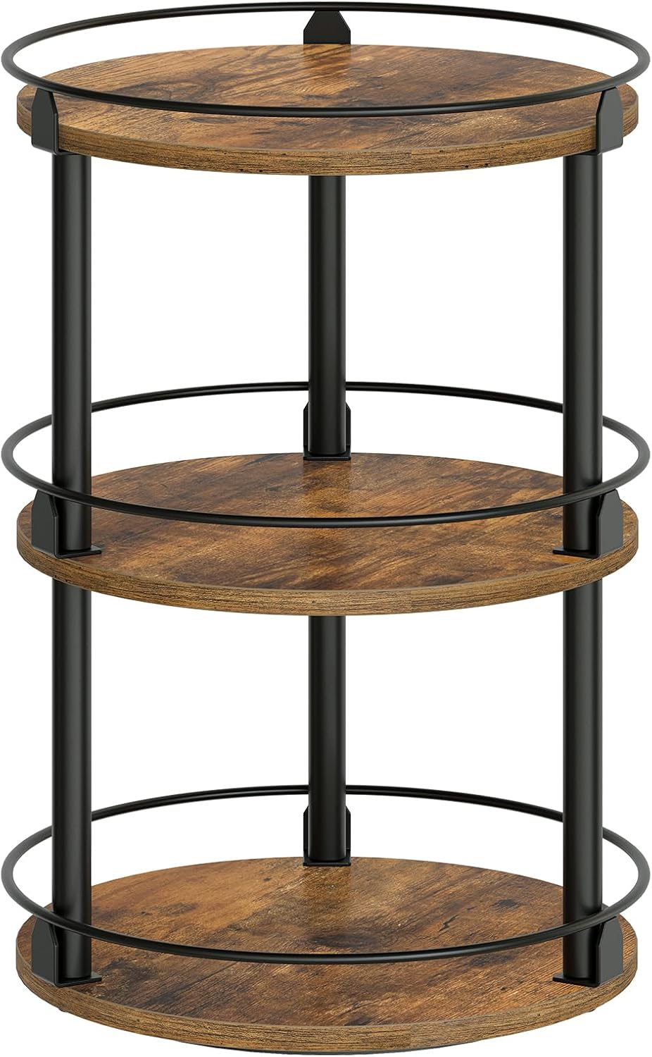 3-Tier Lazy Susan Organizer, Rotating Spice Rack, Spinning Organizer, Industrial Turntable Spice