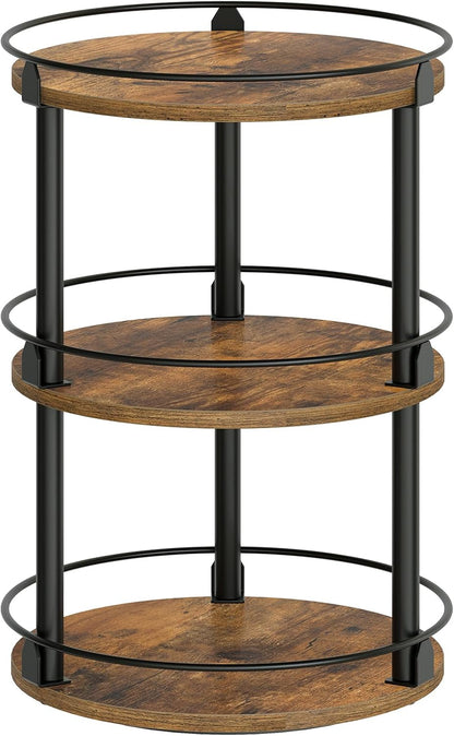 3-Tier Lazy Susan Organizer, Rotating Spice Rack, Spinning Organizer, Industrial Turntable Spice