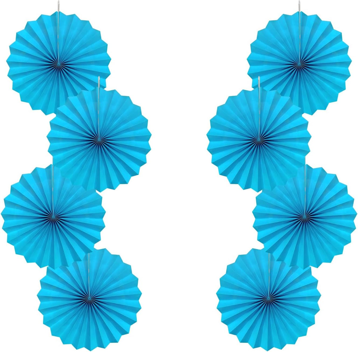 Blue Hanging Paper Fans,Blueaccessories Paper Decorations for Party,Blue Harmony Classroom