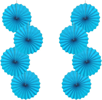Blue Hanging Paper Fans,Blueaccessories Paper Decorations for Party,Blue Harmony Classroom