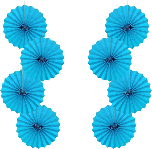 Blue Hanging Paper Fans,Blueaccessories Paper Decorations for Party,Blue Harmony Classroom