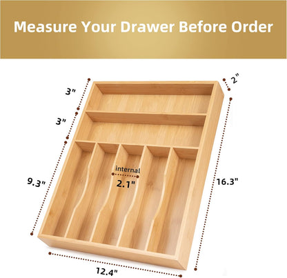 Silverware Organizer Kitchen Drawer Organizer Utensil Organizer Bamboo Silverware Holder Cutlery