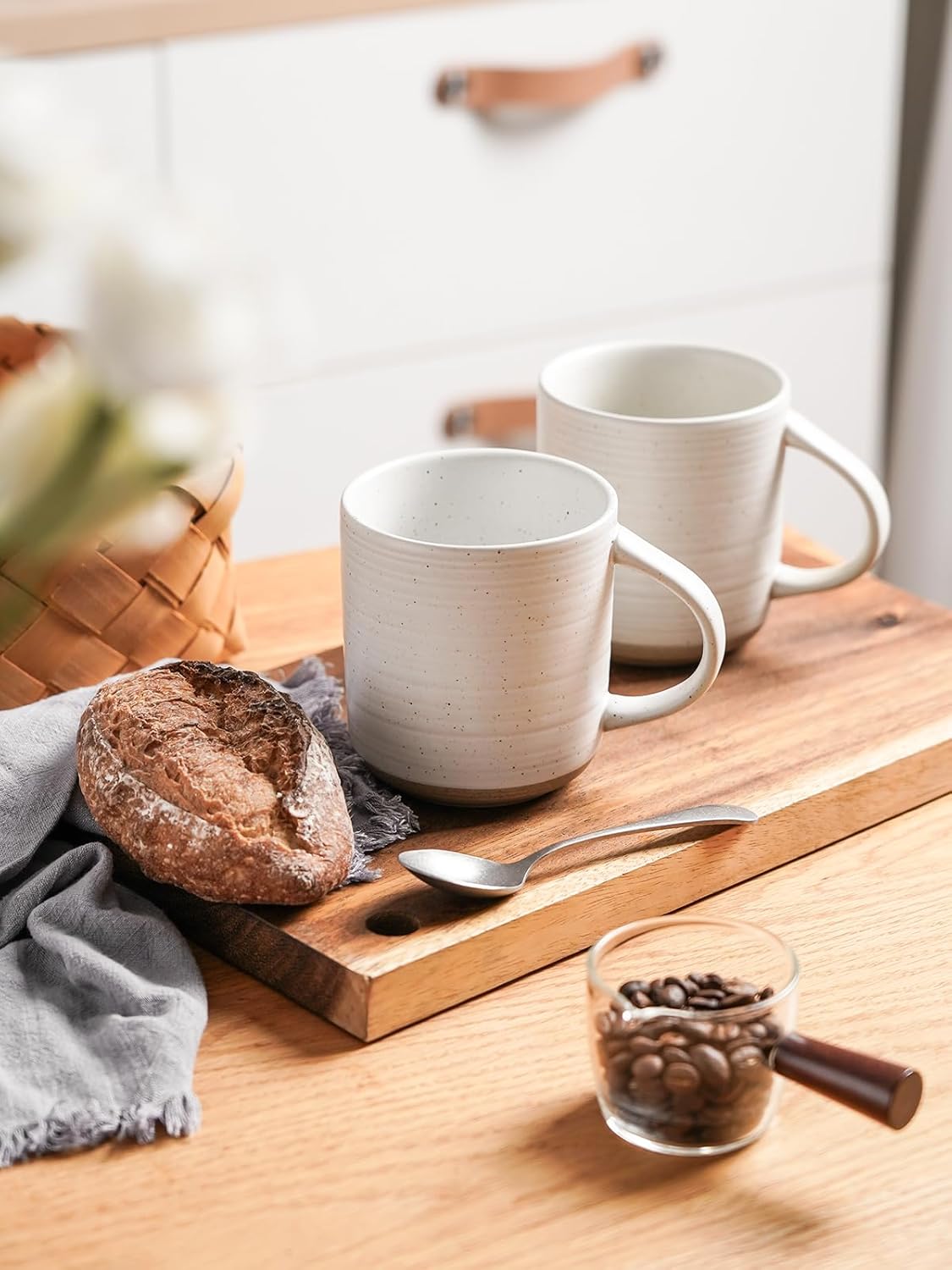 Kanwone Coffee Mugs 16oz, Stoneware Mugs Set, Ceramic Coffee Cups with Handle for Latte, Hot Tea
