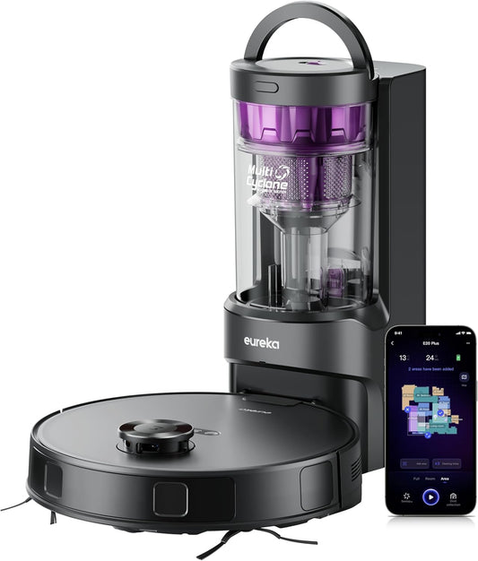 Eureka E20 Plus Robot Vacuum with Bagless Self Emptying Station, Robotic Vacuum and Mop Combo