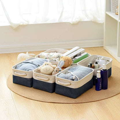 TheWarmHome Storage Bins for Shelves - 12x8x5.2 inch 1 Pack Baskets for Gifts Empty, Fabric Storage