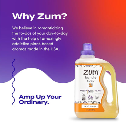 Zum Laundry Soap by Indigo Wild - Liquid, Plant-Based Soap with Baking Soda, Essential Oils