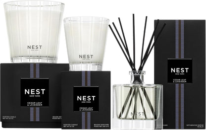 NEST New York Scented Classic Candle, Cedar Leaf & Lavender - 8.1 oz - Up to 60-Hour Burn Time