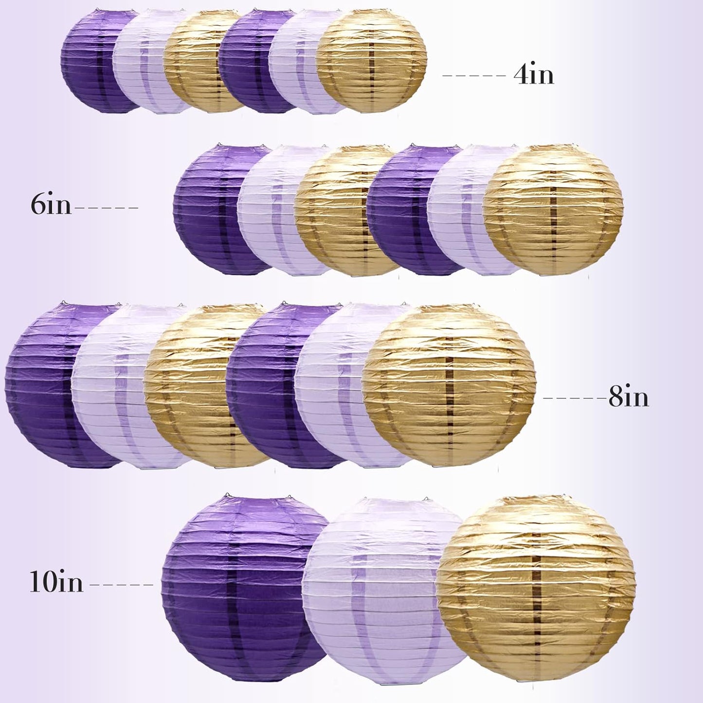 ADLKGG Paper Lanterns Decorative, Round Hanging Lanterns Party Supplies for Graduation Bachelorette