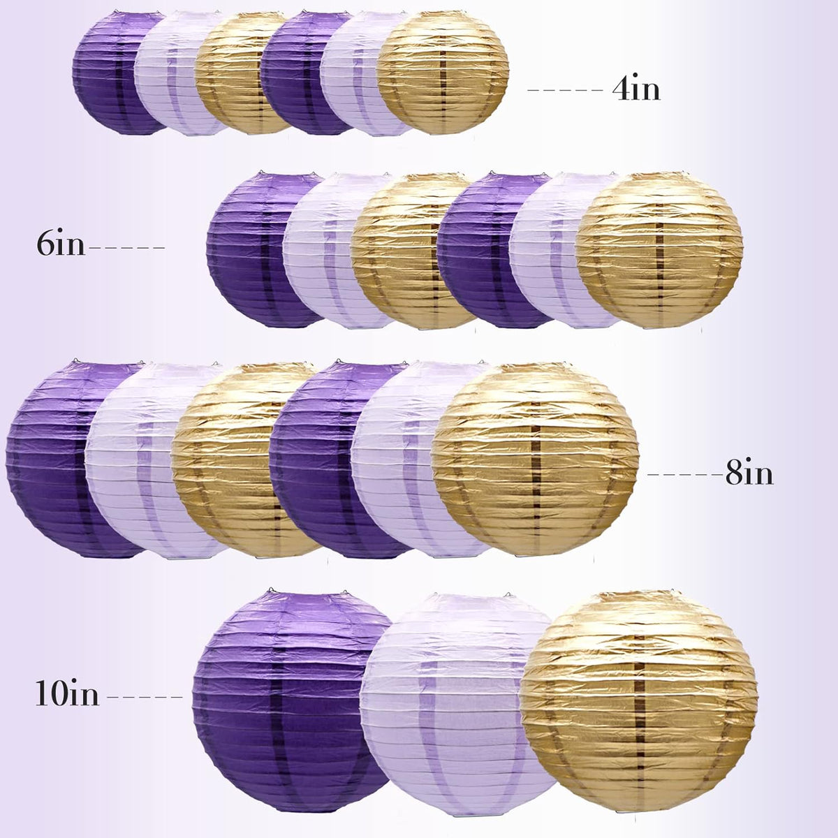 ADLKGG Paper Lanterns Decorative, Round Hanging Lanterns Party Supplies for Graduation Bachelorette